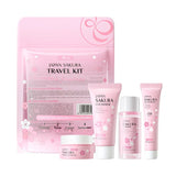 4pcs Vitamin C Skin Care Sets Face Cream Facial Cleanser Essence Spf 50+ VC Sunscreen Moisturizing Refresh Face Care Travel Suit