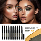 Eyeshadow Liner Sticks Matte & Shimmer Waterproof Metallic Glitter Eye Shadow Highlighter Pencil Eyeshadow Natural Cosmetics