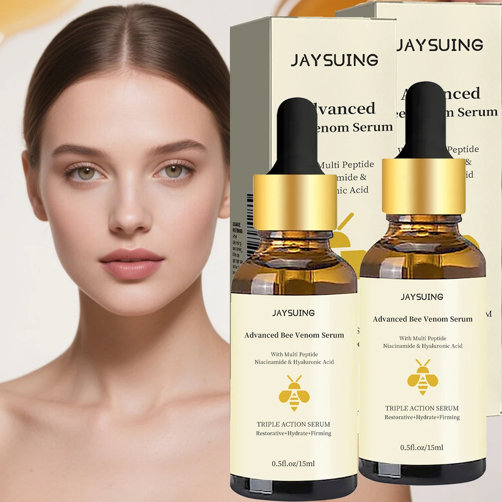 Bee Venom Serum Peptide Niacinamide Hyaluronic Acid Hydrating Essence Smooth Fine Lines Brighten Dull Daily Facial Skin Care