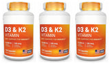 D3 K2 MK-7 Vitamin Supplement Capsules with Magnesium Zinc B6 and MCT Powder, 120 Count, Adult Daily Wellness Support