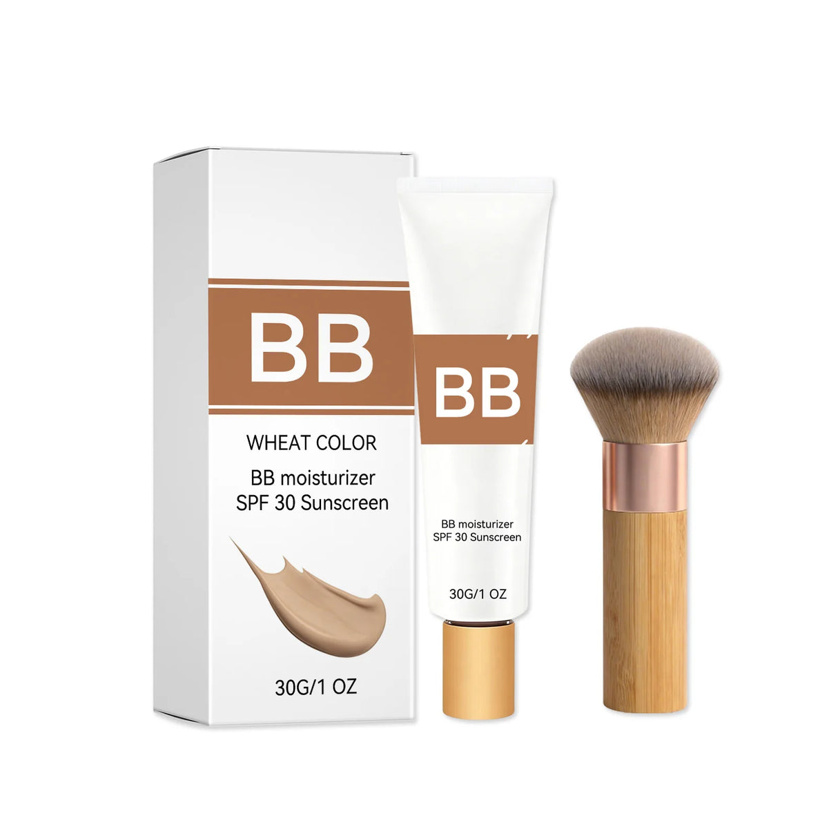 Tinted BB Cream Sunscreen SPF 30++ Full Coverage Invisible Pores Acne Brightening Nude Makeup Waterproof Facial Foundation Kit