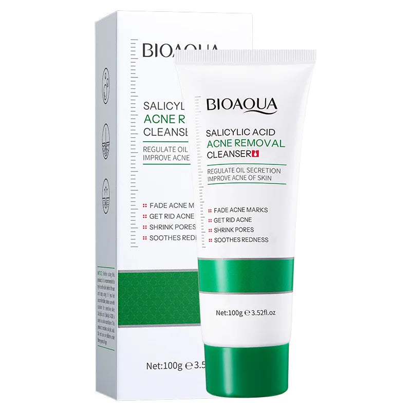 BIOAQUA Salicylic Acid Facial Cleanser Acne Treatment Moisturizing Oil Control Skincare Face Wash Foam Face Cleanser Skin Care