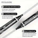 5 Colors Liquid Eyebrow Pen, Long Lasting Eyebrow Tattoo Pen, 4-splitted Head Eyebrow Tint Pen , Gray Brown Eyebrow Makeup
