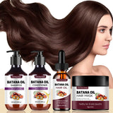 BATANA Oil Hair Care Kit - Strengthening Shampoo, Moisturizing Mask & Keratin Conditioner for All Hair Types Frizz Control