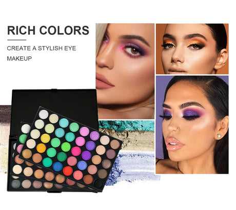 POPFEEL 120-Color 3-in-1 Eyeshadow Palette - Professional Multi-Color Eyeshadow Collection with Matte and Shimmer Shades.