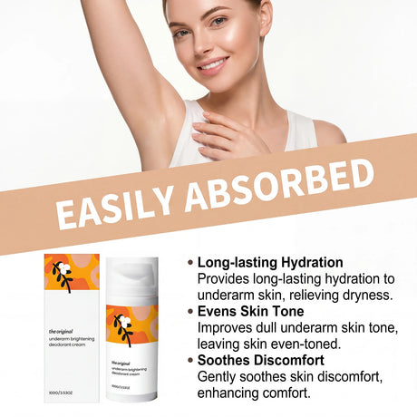 Underarm Brightening Deodorant Cream Long Lasting Hydration Soothe Discomfort Smooth Refine Skin Tone Even Bright Armpit Care