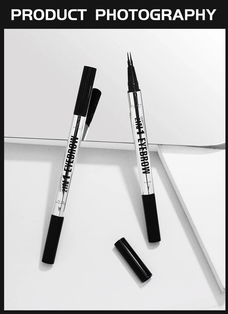 Natural Look Eyebrow Pencil Waterproof Sweat Proof Double Ended 2 in 1 Long Lasting Brow Definition Fill Shape