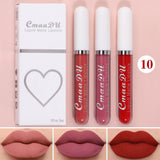 3 Pcs Matte Lipstick Lip Gloss Sets Long-Lasting Non-Fading Waterproof Non-stick Cup Exquisite Gift Everyday Holiday Universal