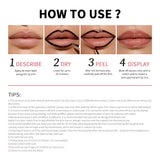 Lip Liner With Peel Off Lip Stain Tattoo Long Lasting Waterproof Transfer Proof Smudge Proof Matte Finish Lip Cosmetic Pencil