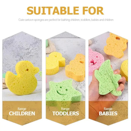 Children's Bath Sponge Sponges Body Wash Bathing Cute Frosted Wood Pulp Baby Shower Wood Pulp Cellulose Scrubber for Tools Bath