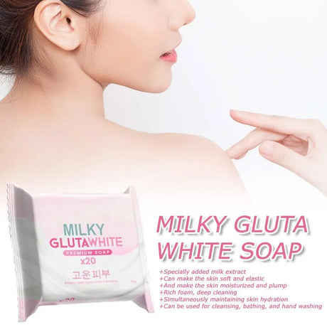 1-10PCS Korean MILKY GLUTAWHITE Premium Soap 70g Deep Cleansing Nourishing Rich Foam Soap Efficient Body Face Cleansing Care