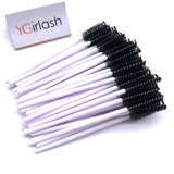 YGirlash 50Pcs Lash Swans Crystal Eyelash Applicator Disposable Diamond Handle Nylon Mascara Wands Brush Cosmetic Tools
