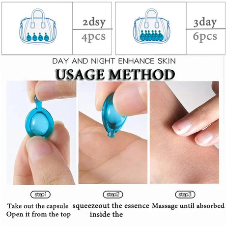 New Blue Copper Peptide Capsule Face Serum Wrinkle Remove Essence Tightens Night Moisturizing  Radiant Rejuvenation Skin Care