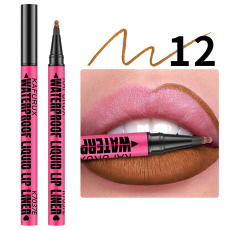 Lip Liner Waterproof, Sweatproof, Matte Multi-color Correcting Liquid Lipstick Pen Sexy Red Brown Lip Makeup for Women Gifts