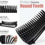 5 Pcs Detangling Brush Set，Curly, Wet/Dry, Black Hair, Flex Detangling Brush set for Hair Style and Cuting, Easy Clean in Daily