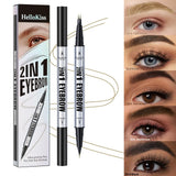 Natural Look Eyebrow Pencil Waterproof Sweat Proof Double Ended 2 in 1 Long Lasting Brow Definition Fill Shape
