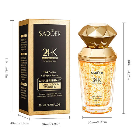 SADOER 24K Golden Collagen Serum for face Moisturizing Anti Wrinkles Hydrating Anti-aging Facial Essence Skin Care Products