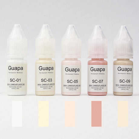 Guapa 10ml Permanent Makeup Ink Stretch Mark Camouflage Pigments Skin Tone Scar Camouflage Tattoo Ink for Restore Skin Tone