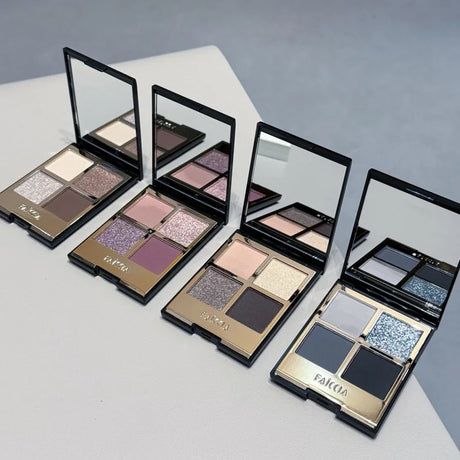 Faiccia 4-Color Mojito Eyeshadow Palette - Earth Pink Brown, Glitter Matte, Brightening, Perfect for Daily & Party Looks