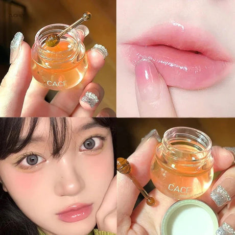 Cherry Honey Lip Oil Nourishing Lip Balm Long-lasting Deeply Hydrating and Plumping Clear Lipgloss Moisturizing Lips Care Makeup