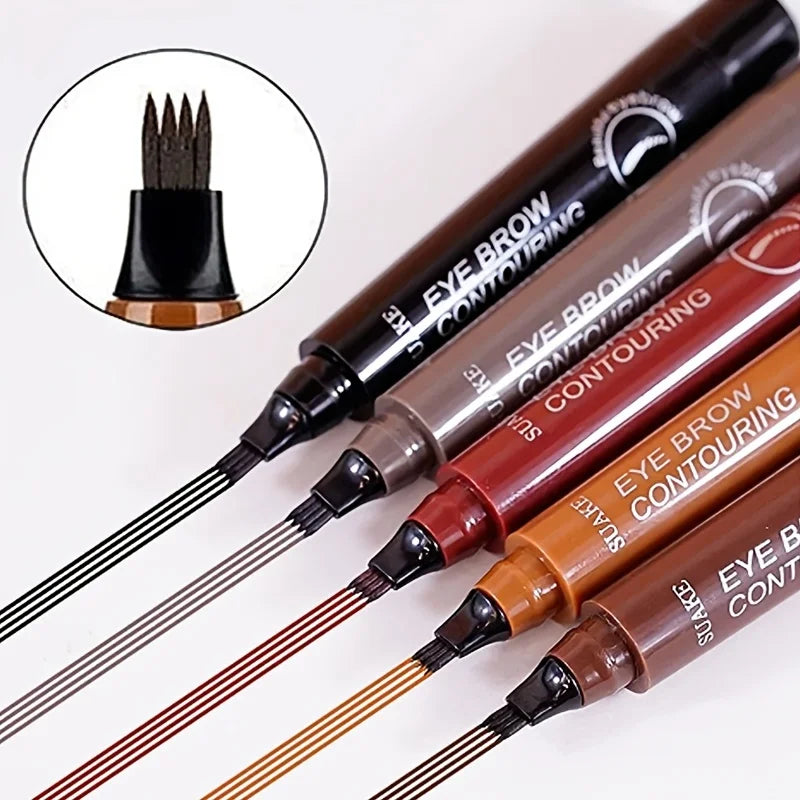 Four-Pronged Eyebrow Pencil, Four-End, Long-Lasting, Non-Smudged, Water-Resistant, Anti-Smudged Eyebrow Pencil