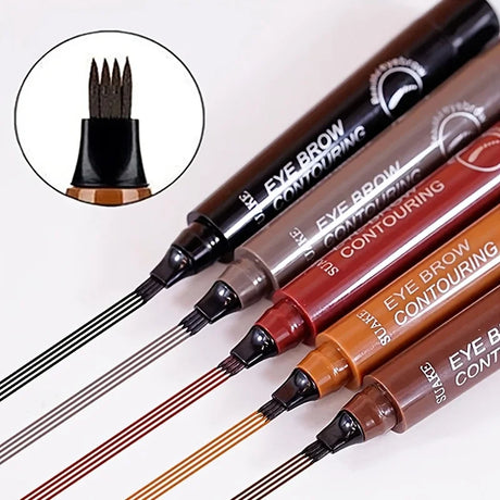 Four-Pronged Eyebrow Pencil, Four-End, Long-Lasting, Non-Smudged, Water-Resistant, Anti-Smudged Eyebrow Pencil