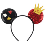 Newest Festival Party Cosplay Mouse Ears Headband 3.3" Ears Glitter Hairband Without Bow For Boys DIY Cartoon Hair Accessories
