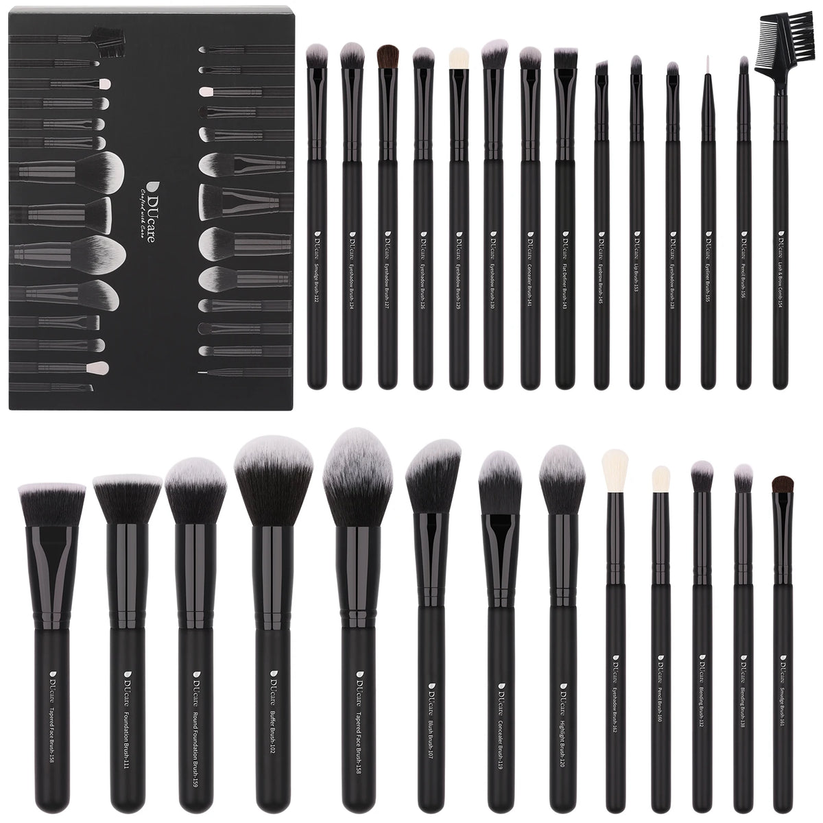 DUcare Black Makeup Brush Professional Makeup Eyeshadow Foundation Powder Soft Synthetic Hair Makeup Brushes Brochas Maquillaje