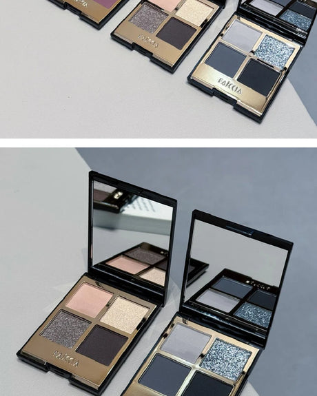 Faiccia 4-Color Mojito Eyeshadow Palette - Earth Pink Brown, Glitter Matte, Brightening, Perfect for Daily & Party Looks