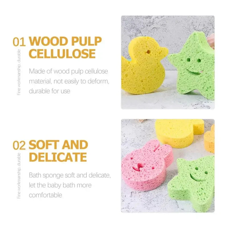 Children's Bath Sponge Sponges Body Wash Bathing Cute Frosted Wood Pulp Baby Shower Wood Pulp Cellulose Scrubber for Tools Bath