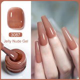 Clou Beaute Translucent Jelly Nude Pink Nail Gel Polish 15ml Vernis Semi Permanent Gel Colorful Varnish Nail Art Manicure Gel