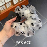 korea fashion Leopard print oversized scrunchie for women elastic big hair tie girls black hair rubber bands Retro hair rope