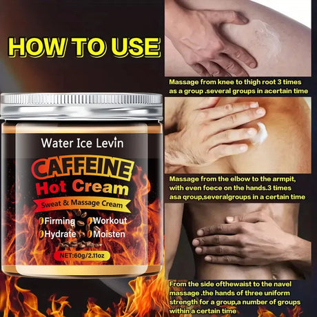 60g Caffeine Thermal Massage Cream - Deeply Nourishing and Firming Moisturizing Cream for Face and Body, Ideal for Exercise, Enhances the Moisturizing System, Moisturizing Cream