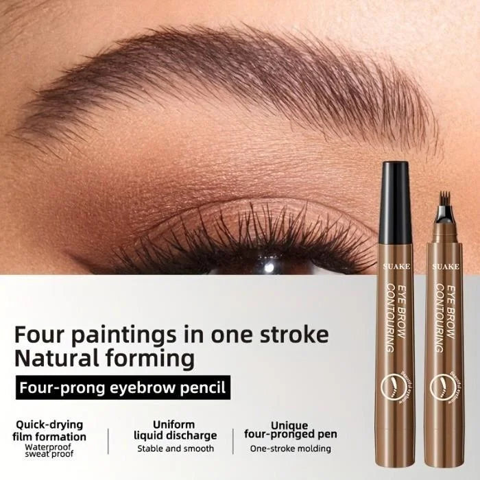 Four-Pronged Eyebrow Pencil, Four-End, Long-Lasting, Non-Smudged, Water-Resistant, Anti-Smudged Eyebrow Pencil