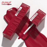 DUNUF Matte Velvet Lip Gloss, 3D Plumping & Waterproof, Square Tube Lipstick, Easy Application, 8 Shades (All-in-One)