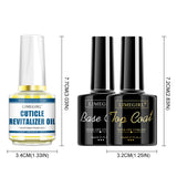 LIMEGIRL 3pcs/Kit Nail Art Soaking Base Coat Clear Coat Nail Polish with Cuticle Nail Care Softener UV Gel Multipurpose Nail Kit