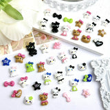 50PCS Nail Parts Charms Cute Cartoon Hello Kitty Nail Art Jewelry Decoration Phone Case Hairpin Manicure Press On Accessories
