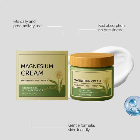 Magnesium Cream for Muscle & Nerve-Relief Moisturizing Body Massage Creambody Care and Moisturizing 2-in-1 Daily Care