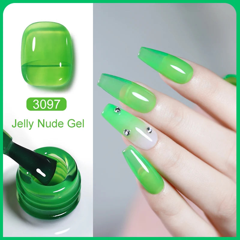 Clou Beaute Translucent Jelly Nude Pink Nail Gel Polish 15ml Vernis Semi Permanent Gel Colorful Varnish Nail Art Manicure Gel