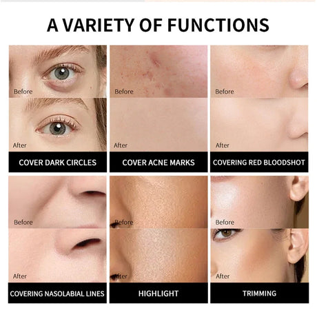 Dark Circles Acne Marks Cover Matte Face Concealer Brighten Skin Tone Repair Makeup Cosmetic for Women Daily