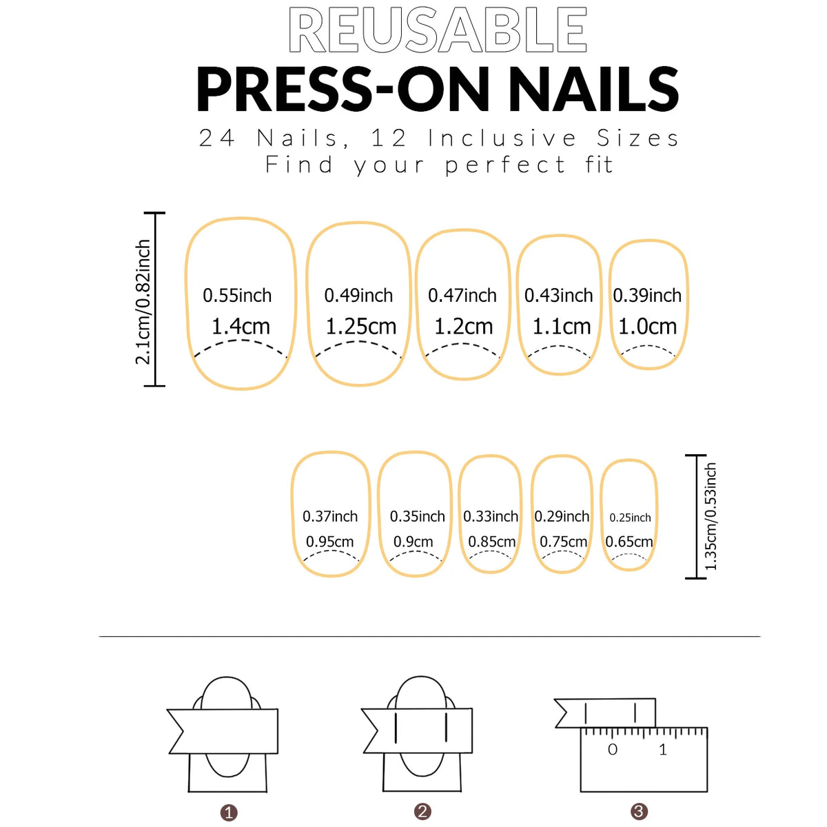 24pcs Upgrade Your Look With White Gradient Almond False Nails 1pc Nail File & 1Nail Glue Sticker Kit Nails