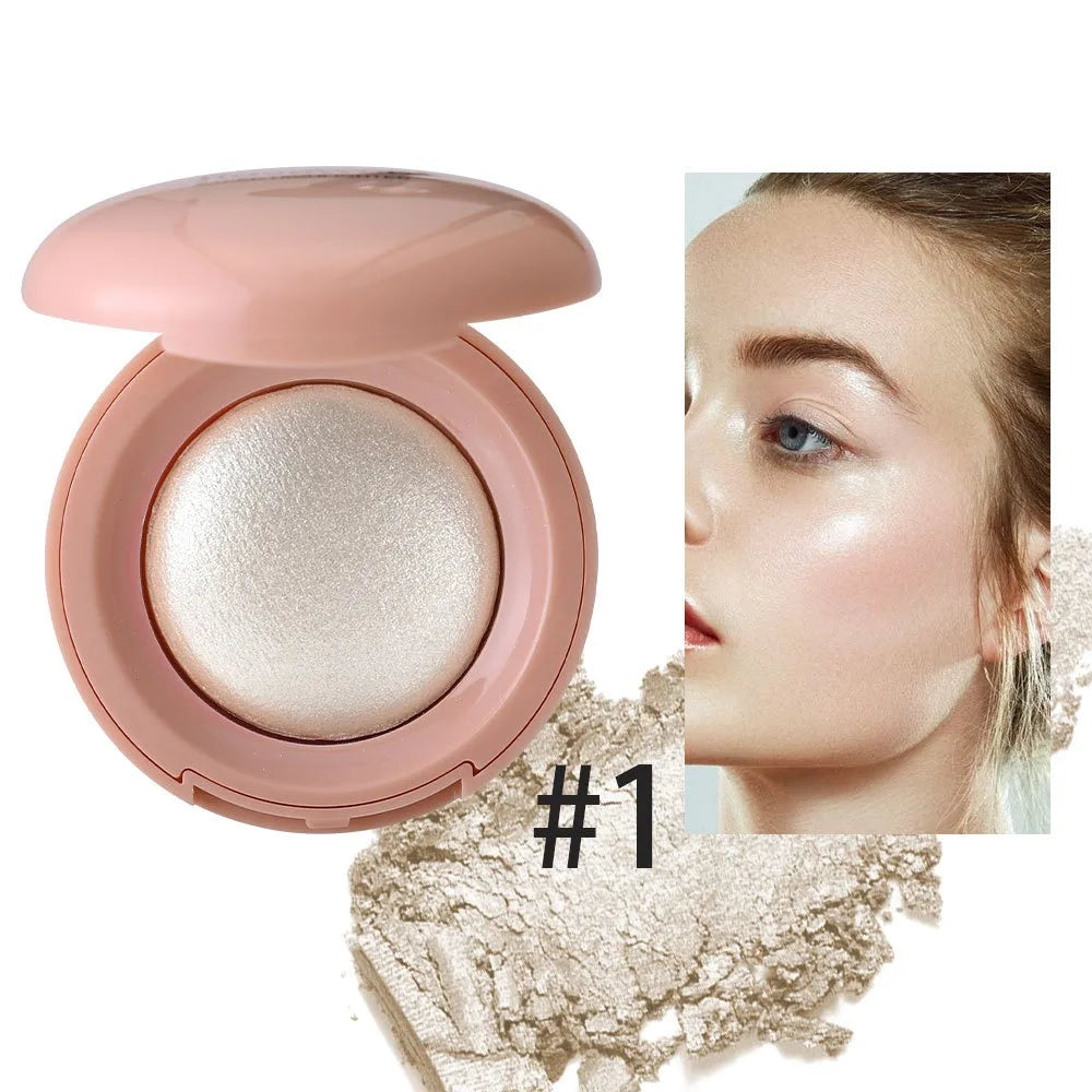 3D Face Highlighter Powder Instant Silky Baked Shimmer Illuminator Makeup Natural Glossy Brighten Contouring Glitter High Gloss