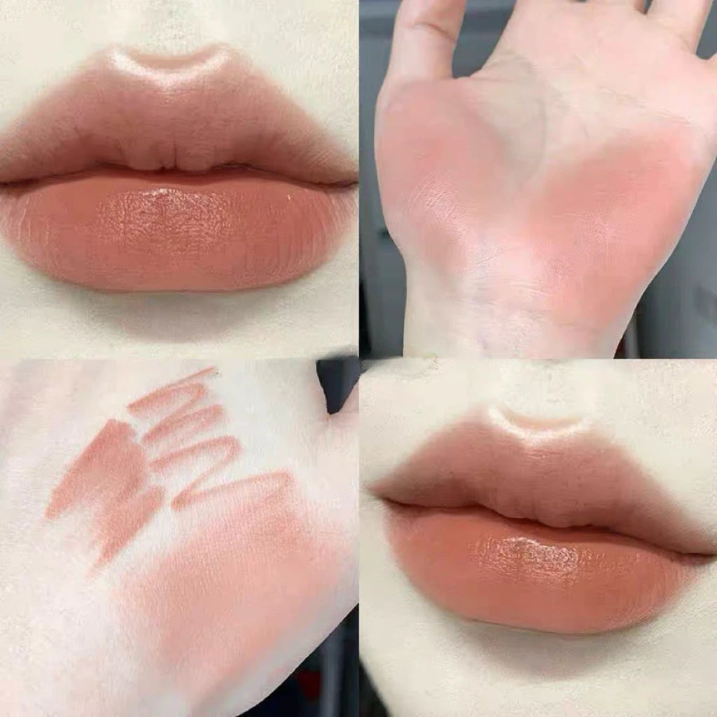 Lip Shadow Liner Pen Matte Lipstick Base Silver Tube Waterproof Lasting Lip Contouring Non-stick Cup Lipliner Pencil With Brush