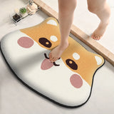 Thickened Special-shaped Absorbent Bathroom Floor Mat Flannel Toilet Mat Shower Room Non-slip and Dirt-resistant Foot Mat