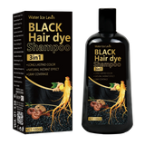 Pure Black Hair Dye Shampoo 3in1. Long Lasting Rich Color, Gray Coverage. Organic Ginger Polygonum Extracts. Gentle Effective.