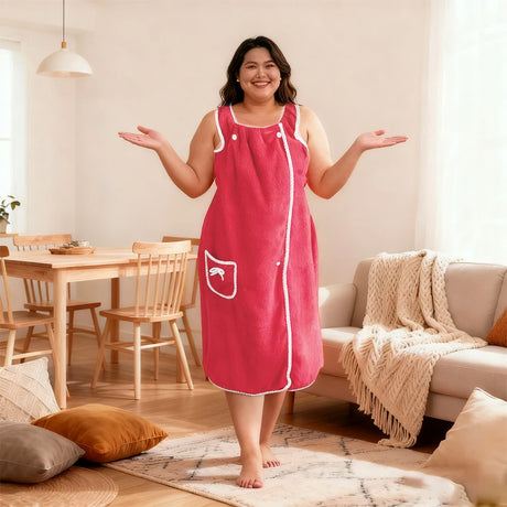 1pc, coral velvet women's bath skirt, wearable bath towel wrap women's absorbent Beach Spa gym bathrobe, slip skirt bath