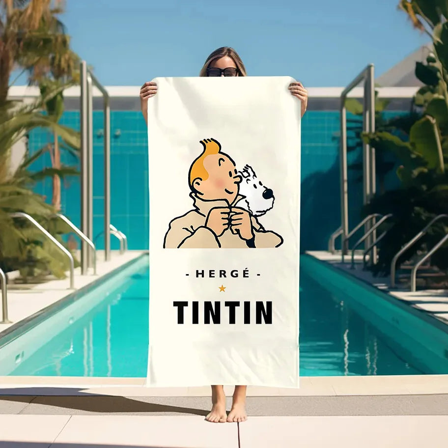 Beach Towels Adventures of Tintines Bathroom Turban for Hair Drying Towel Bathroom Set Accessories Personal Care Spa Large Towel