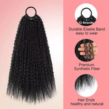 Synthetic wig Long curly hair fluffy explosive head corn whisker ponytail for women