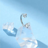 6/2pcs Horseshoe Nose Rings With L-Shape Nose Stud, Stainless Steel Rianbow CZ Nose Ring,, Lip Eyebrow Helix Ear Piercing