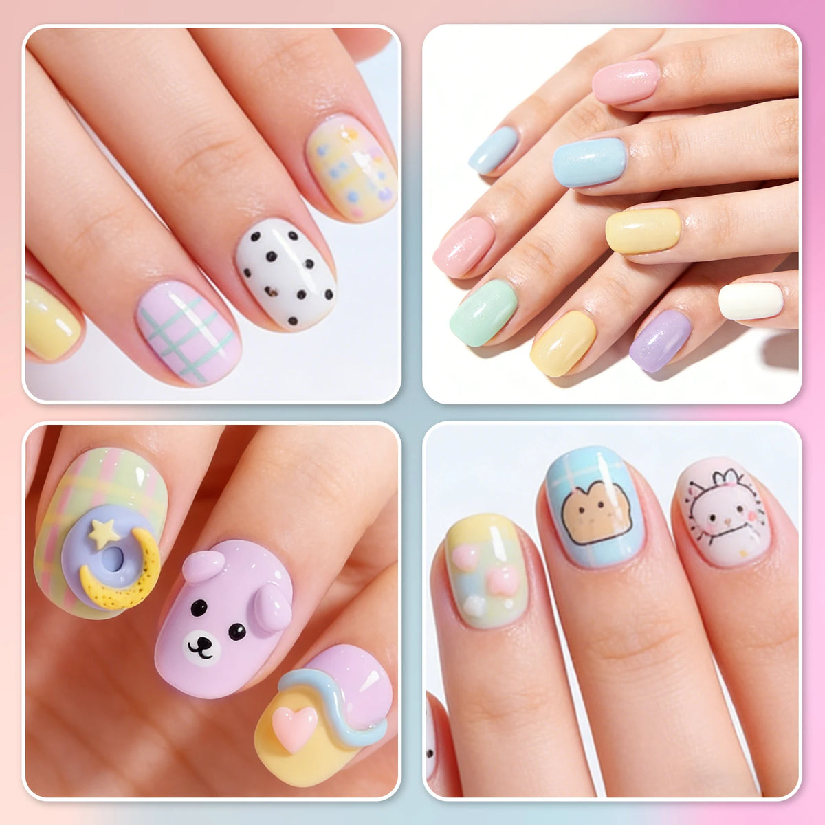 LIMEGIRL 6pcs/set Gel Nail Polish Ice Cream Color Vernis Semi-Permanent UV Gel Nail Art Varn Nail Polish Gel kit